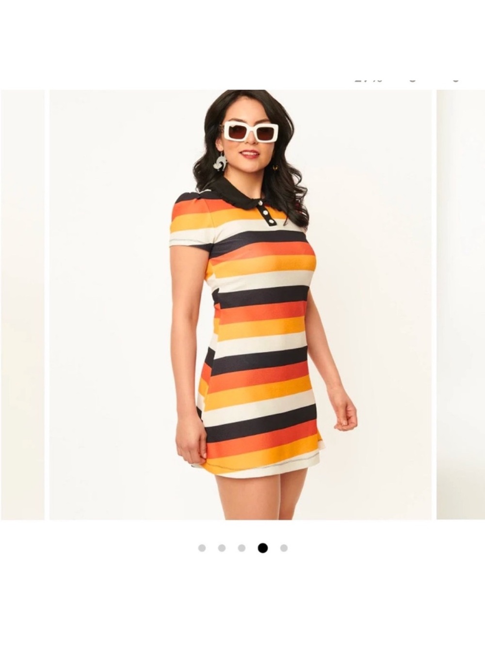 NWT Unique Vintage Candy corn striped dress size XS